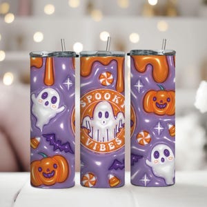 Spooky 3D Halloween Tumbler Design: 20oz Skinny Tumbler PNG (Digital Download