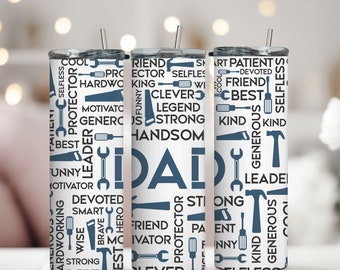 Dad 20oz Tumbler Wrap, Fathers Day Tumbler, Tumbler Wrap for Men, Father's Day Gifts, Gifts for Dad, Fathers Day Png, Dad Sublimation