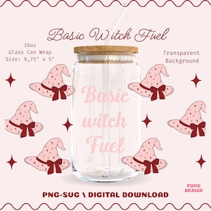 Embalagem básica de lata de vidro com combustível de bruxa: Halloween assustador PNG SVG (download digital)