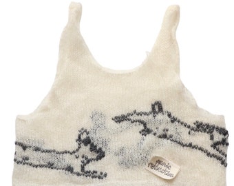 Bunny handknit tank in white