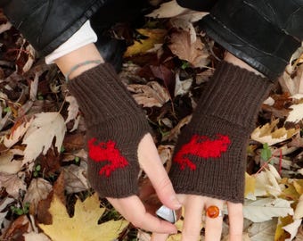 Hand Knit Bunny Handwarmers – 100% Wool Fingerless Gloves – Cozy Winter Arm Warmers – Matching Bunny Bonnet Available