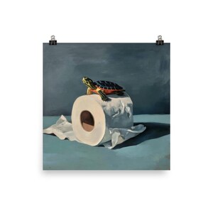 Sea Turtle Toilet Paper Art Print
