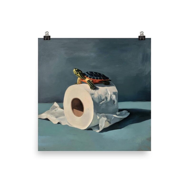 Sea Turtle Toilet Paper Art Print