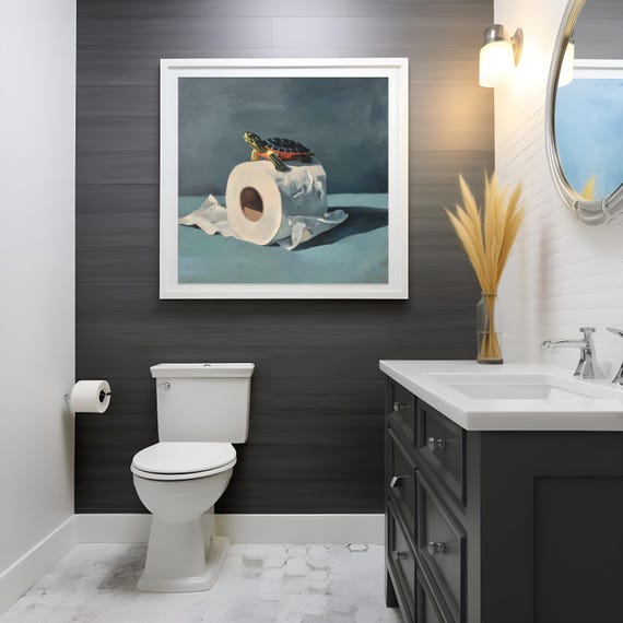 Sea Turtle Toilet Paper Art Print