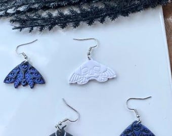 Halloween Moth Clay Earrings Spooky Butterflies Dangles