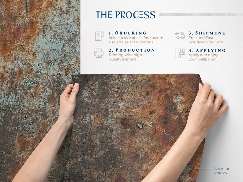 Rusty Metal Wallpaper Rust Wall Mural Metal Peel and Stick - Etsy