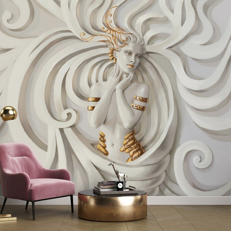 3D Curly Girl 1531 Wall Murals main image 1