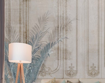 Papel pintado vintage con azulejos 3D: Mural autoadhesivo con diseño grunge