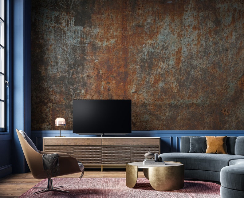 Rusty Metal Wallpaper Rust Wall Mural Metal Peel and Stick - Etsy