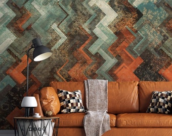 Papel tapiz de arte industrial, mural de pared grunge, papel tapiz de textura oscura despegable y adherible