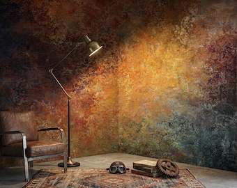 Rust Texture Wallpaper - Rustic Copper Metal Self Adhesive Mural for Industrial Decor
