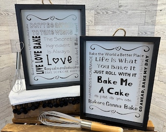 Baking Puns Box Sign | Funny Puns | Kitchen Decor | Gift For Baker | Kitchen Sign | Housewarming Gift | Shower Gift | Bridal Shower Gift