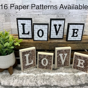 Love Word Blocks, Farmhouse, Wooden Blocks, Mantel Decor, Personalized, Home Decor, Gifts, Housewarming Gift, Engagement Gift, Love