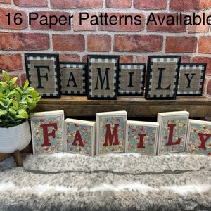 Bloques de palabras familiares, Granja, Bloques de madera, Decoración de repisa, Personalizado, Decoración del hogar, Regalos, Regalo de bienvenida, Regalo de compromiso, Familia