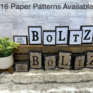 Established Family Word Blocks, Farmhouse, Wooden Blocks, Wedding Gift, Personalized, Home Decor, Gifts, Housewarming Gift, Engagement Gift