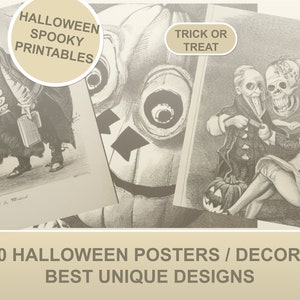Happy Halloween Printables, Halloween Poster, gruselige Printables, Halloween Dekore, Kürbis Designs, digitale Dekore, Halloween Party Schilder