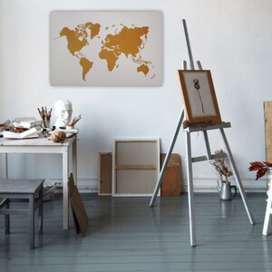 Weltkarte Wandbild, Weltkarte Weltkarte, Abstrakte Weltkarte, Weltbild Karte, Abstrakte Kunst, Abstrakt, Weiss und Gold