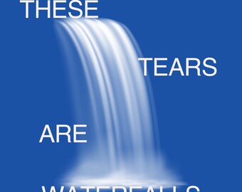 Estas lágrimas son cascadas - Chica triste estética existencial Pegatina