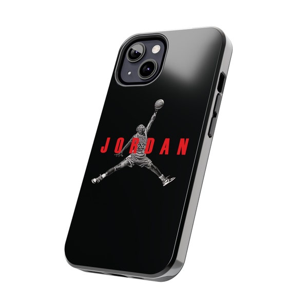 Jumpman Jordan Phone Case for iPhone models with glossy finish and black background - Model PCMJB002