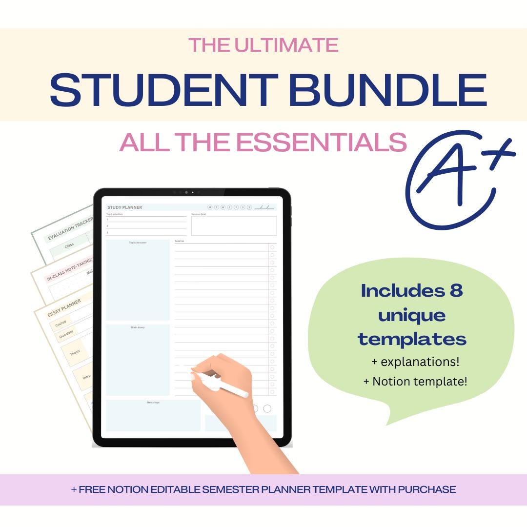 Ultimate Student Bundle: Session/weekly Planners, Evaluation Tracker ...