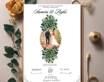 Wedding invitation with website , wedding invitation digital set, wedding invitation printable, editable and automatic download,