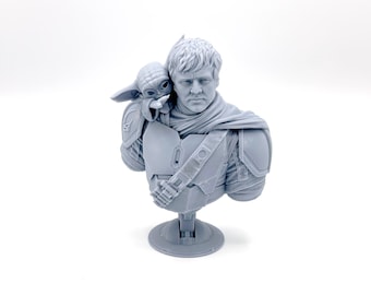 Star Wars The Mandalorian and Grogu - 3D Printed Resin Bust Kit