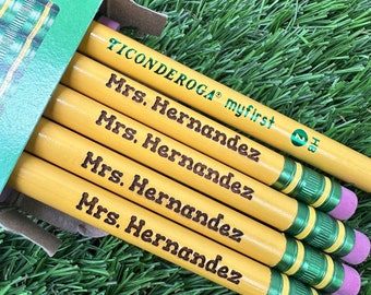 Personalized Engraved Pencil - Cute School Supplies - Pencils with Name - PreK Pencil - Kindergarten Pencils