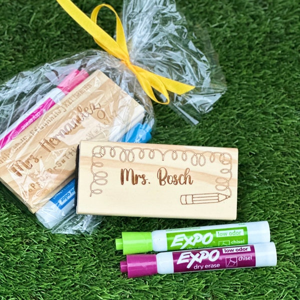 Teacher Gift - Personalized Eraser Set - Teacher Appreciation Gift - Personalized School Supplies