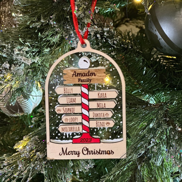 2024 Family Christmas Ornament - Personalized Christmas Ornament - Family Names Ornament