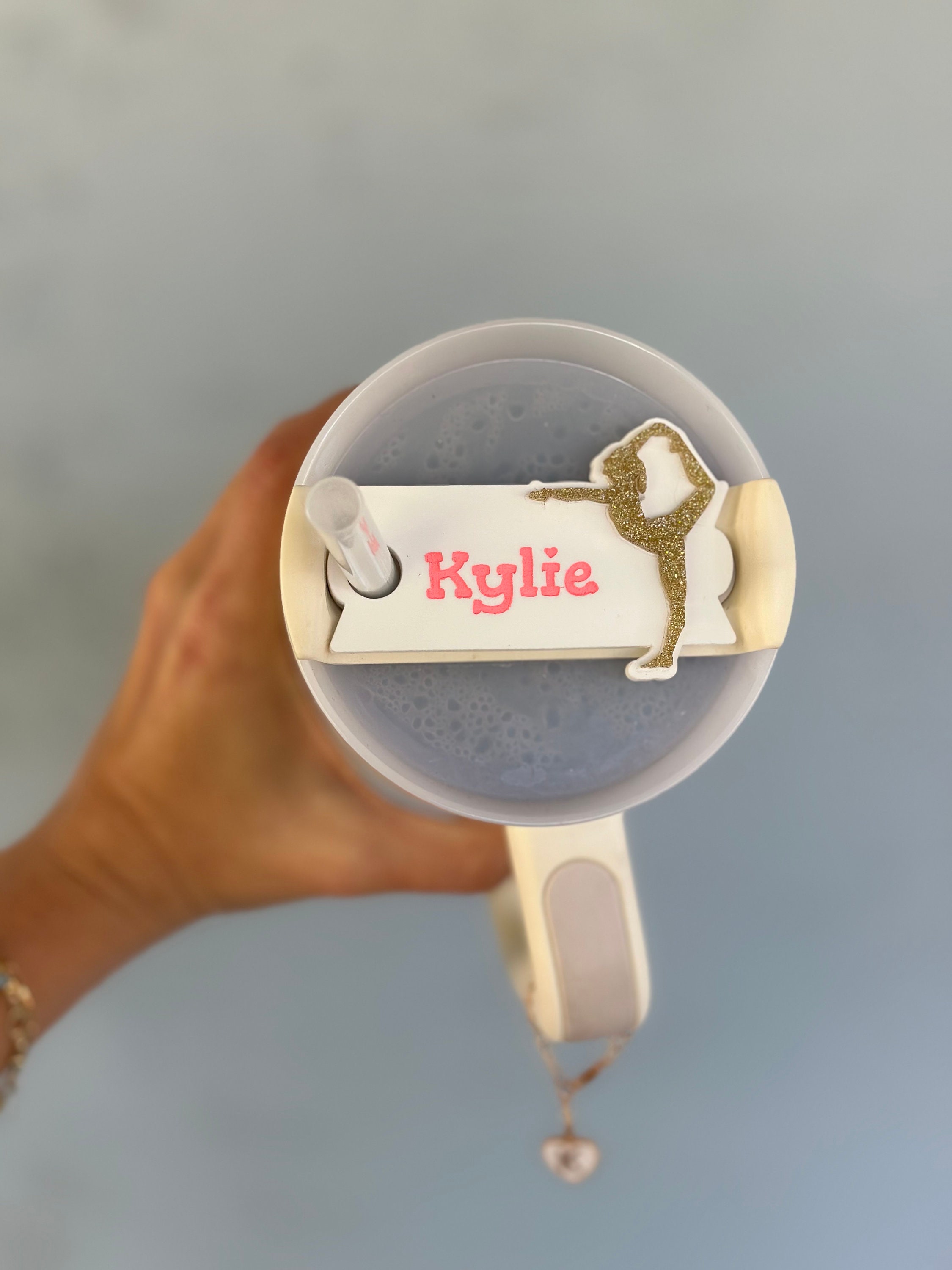 Personalized Name Gymnastics Tumbler Topper, Custom Tumbler Accessories, Gymnastics Gift, Gift for Her