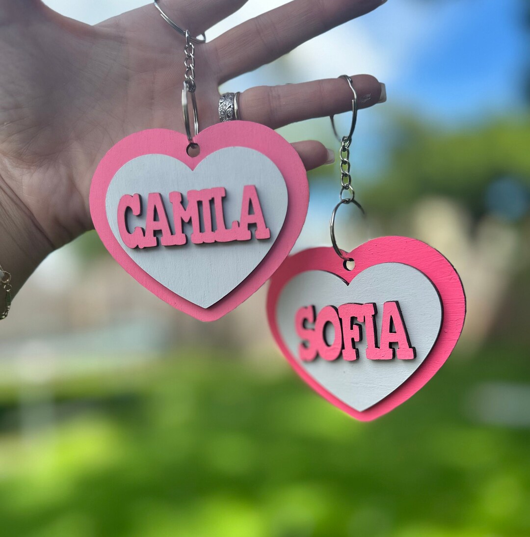 Wooden Name Tag Keychain Girls Backpack Name Tag Etsy