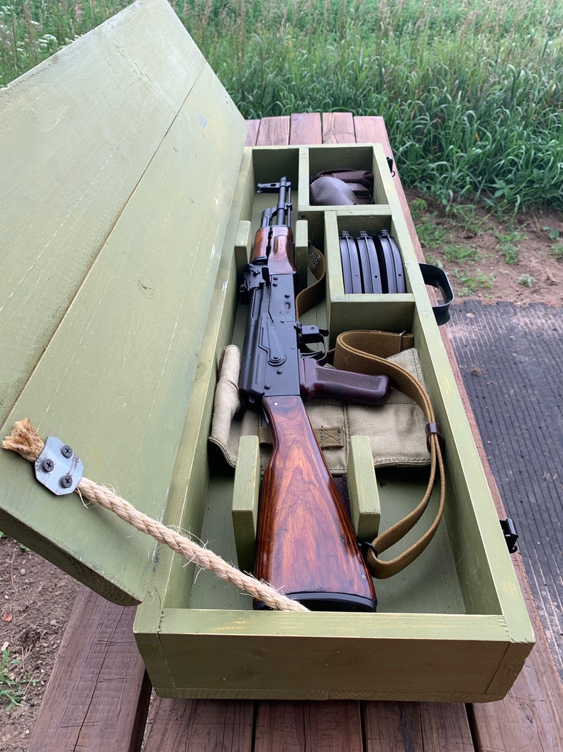 Custom AK Military Style Wooden Weapon Crate OD Green Etsy