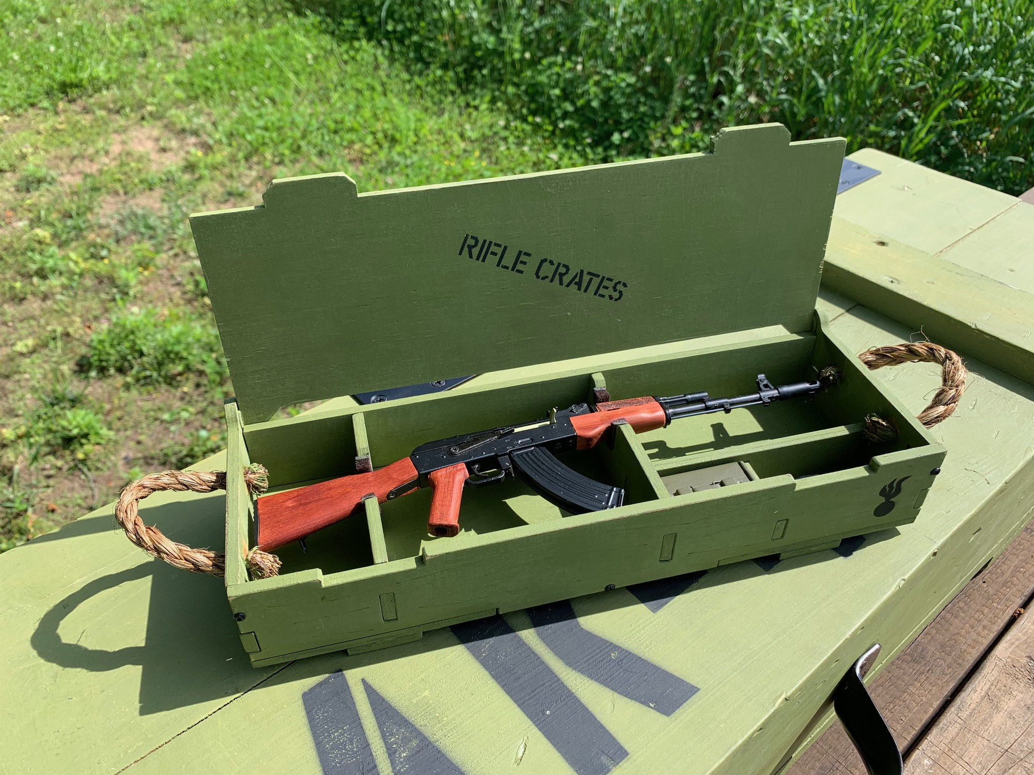 Riflecrates - Mini Wood Crate for Goatguns AK47 Model *no
