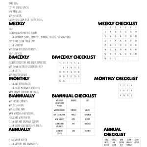 Annual Cleaning Schedule