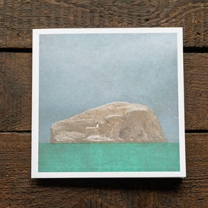 Carte de voeux Bass Rock - Photographie de paysage côtier écossais - Carte d'impression nature - Carte d'art bord de mer Fait main au Royaume-Uni
