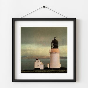 Magical Scottish Lighthouse Print: Coastal Landscape Photography for Serene Wall Decor