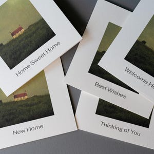 Tarjeta de felicitación "Nuevo Hogar" - Formato cuadrado - Compre 1 o un juego de 5 - Cada una con un mensaje único - Hecha a mano en el Reino Unido