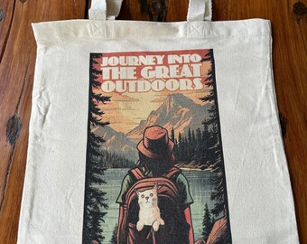 Bolsa de viaje para gatos con diseño de gato en mochila, lona pesada de 12 oz, refuerzo inferior de 3", 15" de ancho x 16" de alto x 3" de profundidad, asas de 21", reforzado en los puntos de tensión