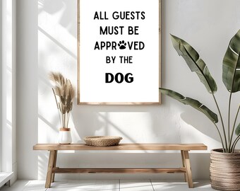 Genehmigt vom Hund Druck – Lustige minimalistische Hunde Wandkunst – Digitaler Download
