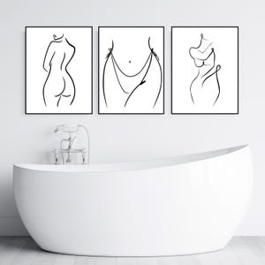 Minimal Woman Figure Body Line Art - Feminine Body Artwork Abstract Female Drawing, Minimalist Body Outline Print, Simple Wall Art Printable