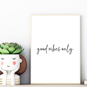 Good Vibes Only Print - Typography Print, Text Quote Print, Daily Reminder Print, Wall Prints, Wall Decor, Home Trend, Home Decor, Wall Art