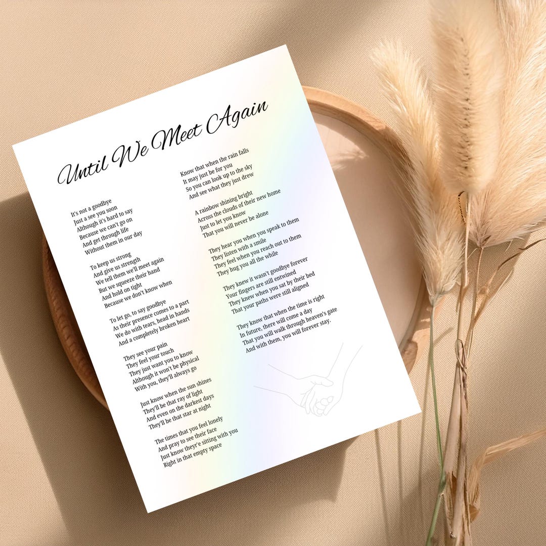Goodbye Poem - Digital Download Print | Personalised Poem | Typography ...