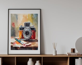 Retro Camera Wall Art | Digital Prints | Printable Wall Art | Apartment Decor | Home Decor