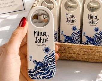 Personalized Beach Wedding Favor, Bottle Opener Magnet, Coastal Wedding Guest Gift, Custom Wedding Favor, Save the Date