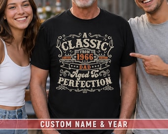 Personalized 60th Birthday Shirt Custom Name Retro Label Style Vintage 1966 Milestone Keepsake Gift