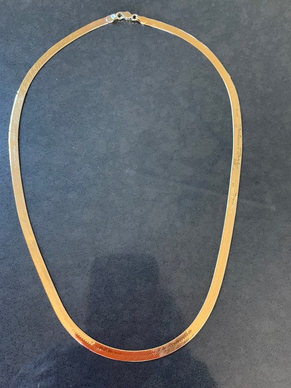 14k solid gold Italian herringbone necklace