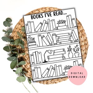 Books I&#39;ve Read Tracker Digital Download for Book Readers 8.5x11 Books Read Log Printable Book Tracker Fill In As You Read Bookworm Log