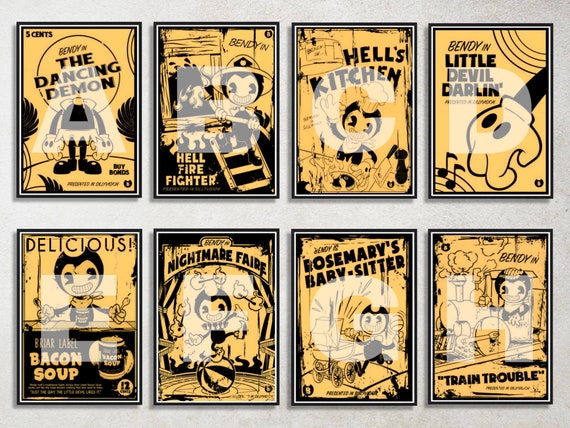 Pick Your Set of 6 Bendy and the Ink Machine Digital Download 