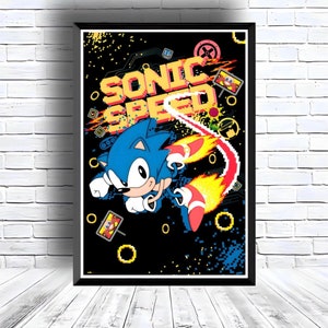 Sonic the Hedgehog Digital Download Poster for bedroom decor, party decor, game room decor, etc