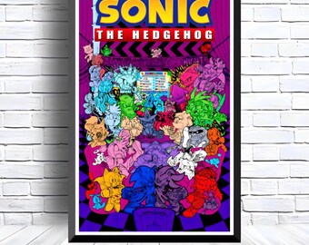 Sonic the Hedgehog Digital Download Poster for bedroom decor, party decor, game room decor, etc